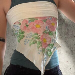 Vintage Hand Painted Scarf